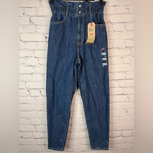Levi's 80s High Rise Paper bag Taper Blue Retro Mom Jean size 2/26w NEW WITH TAG - Picture 1 of 11